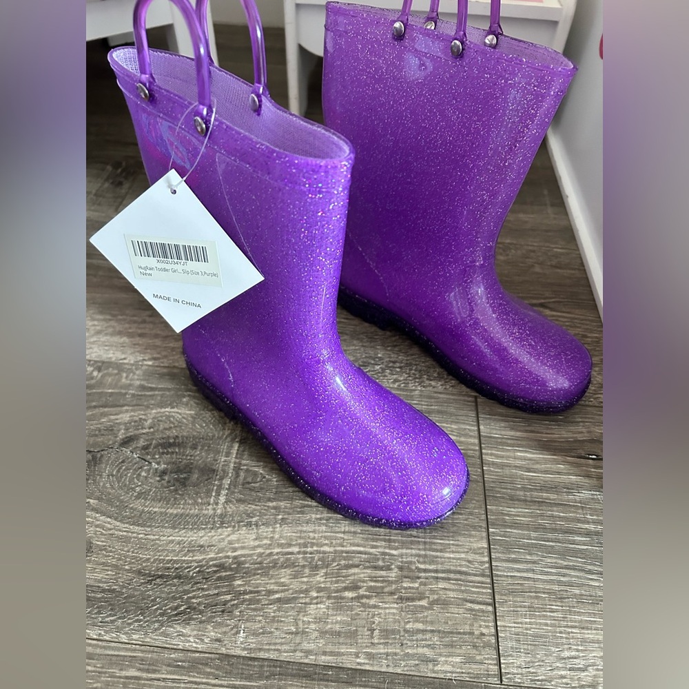 Brand new purple rain boots size 3